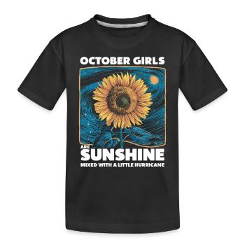 Octobre filles . Fille d’anniversaire - T-shirt bio Premium Enfant - noir - Devant