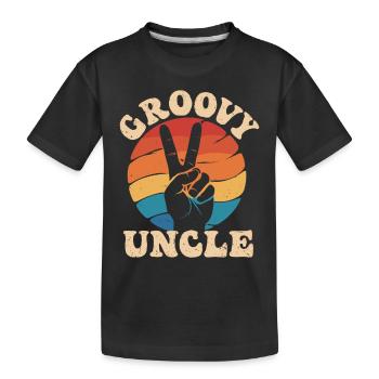 Groovy oncle rétro paix signe de la main - T-shirt bio Premium Enfant - noir - Devant