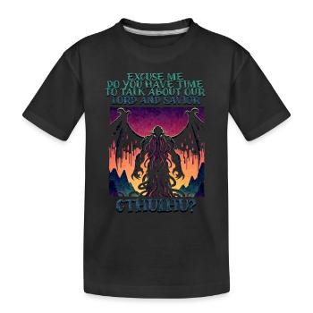 Lord & Redeemer Cthulhu Cult Lovecraft Necronomicon - Kids' Premium Organic T-Shirt - black - Front