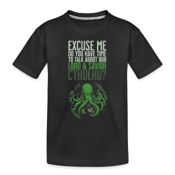 Seigneur et Sauveur Cthulhu Cult Lovecraft Necronomicon - T-shirt bio Premium Enfant - noir - Devant