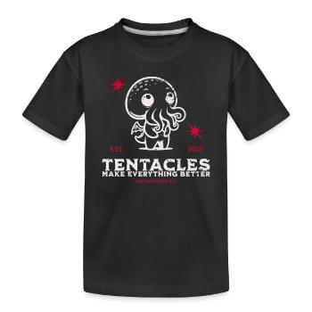 Tantacle mignon Cthulhu Culte Lovecraft Necronomicon - T-shirt bio Premium Enfant - noir - Devant