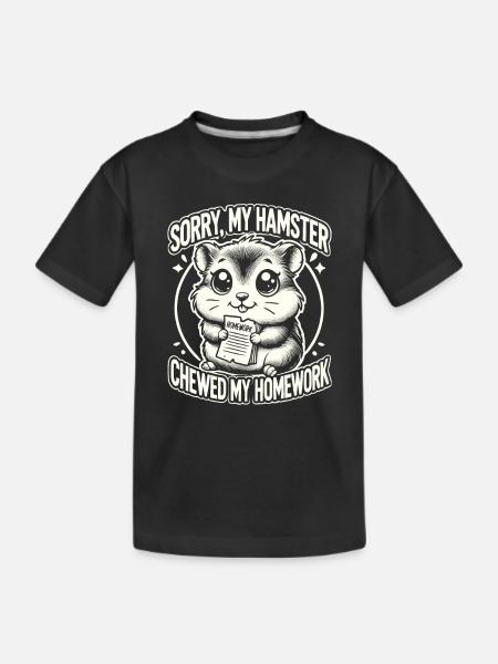 Hamster, Devoirs, Drôle Hamster - T-shirt bio Premium Enfant - noir