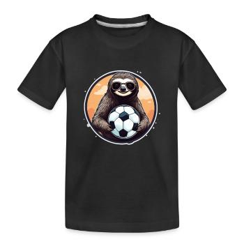 Sloth with Sunglasses Sloth Football Fan - Kids' Premium Organic T-Shirt - black - Front