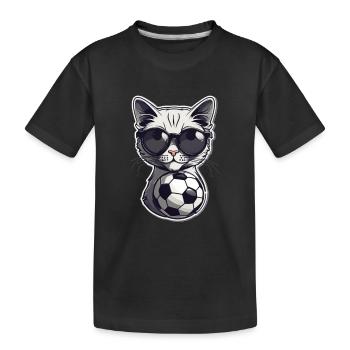 Football Cat Germany Fan Jersey Fan Merchandise - Kids' Premium Organic T-Shirt - black - Front