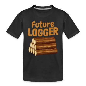 Future Logger Logging Lumberjack - Kids' Premium Organic T-Shirt - black - Front