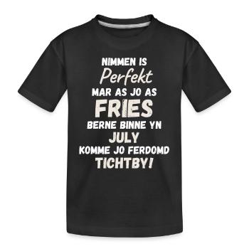 Frise texte d’anniversaire, slogan anniversaire en juillet - T-shirt bio Premium Enfant - noir - Devant