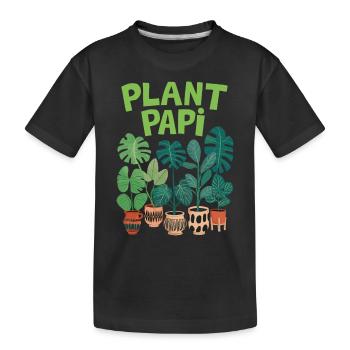 Plant Papi - Stilvolle Pflanzenliebhaber Design - Kinder Premium Bio T-Shirt - Schwarz - Vorne