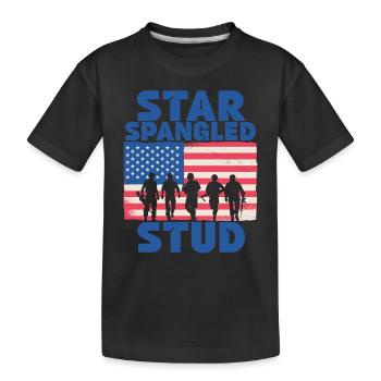 Star Spangled Stud Signe de paix Drapeau des États-Unis - T-shirt bio Premium Enfant - noir - Devant