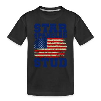 Star Spangled Stud Signe de paix Drapeau des États-Unis - T-shirt bio Premium Enfant - noir - Devant