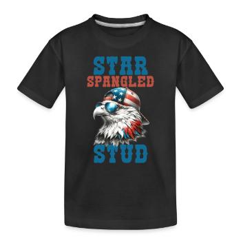 Star Spangled Stud Signe de paix Drapeau des États-Unis - T-shirt bio Premium Enfant - noir - Devant