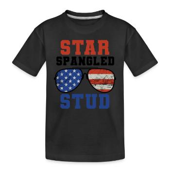 Star Spangled Stud Signe de paix Drapeau des États-Unis - T-shirt bio Premium Enfant - noir - Devant
