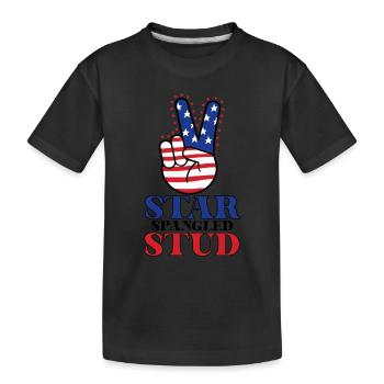 Star Spangled Stud Signe de paix Drapeau des États-Unis - T-shirt bio Premium Enfant - noir - Devant