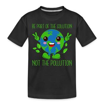 Baignade sur la plage et la mer sans plastique contre la pollution - T-shirt bio Premium Enfant - noir - Devant