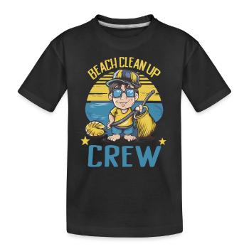 Baignade sur la plage et la mer sans plastique contre la pollution - T-shirt bio Premium Enfant - noir - Devant