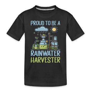 Réservoir d’eau de pluie - récupération de l’eau de pluie - T-shirt bio Premium Enfant - noir - Devant