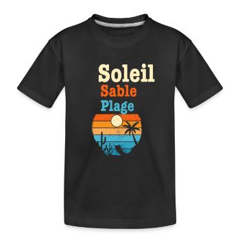Soleil Sable et Plage - T-shirt bio Premium Enfant - noir - Devant