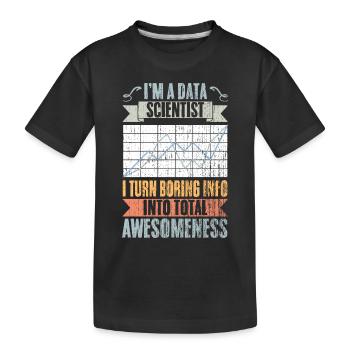 Retro Data Scientist transforme des informations ennuyeuses en informations totales - T-shirt bio Premium Enfant - noir - Devant