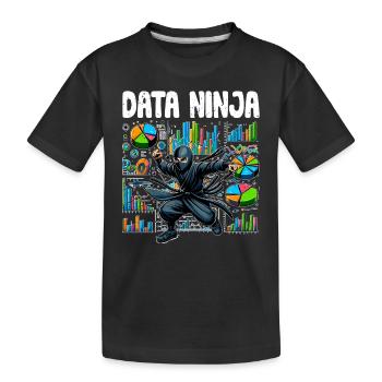 Data Ninja Funny Data Science Deep Learning For - Kids' Premium Organic T-Shirt - black - Front