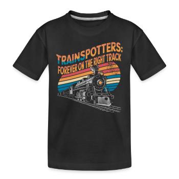 Trainspotters : toujours sur la bonne voie - T-shirt bio Premium Enfant - noir - Devant