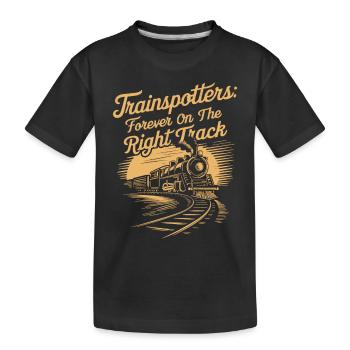 Trainspotters: Always on the right track - Kids' Premium Organic T-Shirt - black - Front