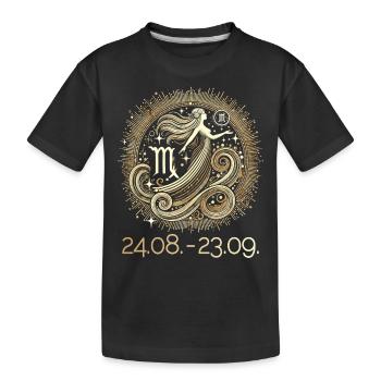 Zodiac sign Virgo Elegant Celestial - Kids' Premium Organic T-Shirt - black - Front