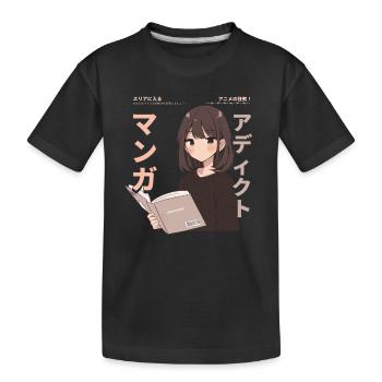 Manga Addicted - Kawaii Anime Fille Mode Punk - T-shirt bio Premium Enfant - noir - Devant