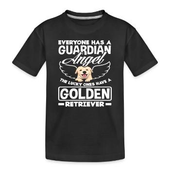 Ange gardien du Golden Retriever Dicton - T-shirt bio Premium Enfant - noir - Devant