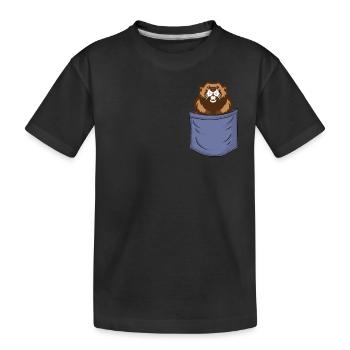 Biber Brusttasche Eurasischer Castor Canadensis - Kinder Premium Bio T-Shirt - Schwarz - Vorne