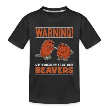 Kann spontan über Beavers North sprechen - Kinder Premium Bio T-Shirt - Schwarz - Vorne