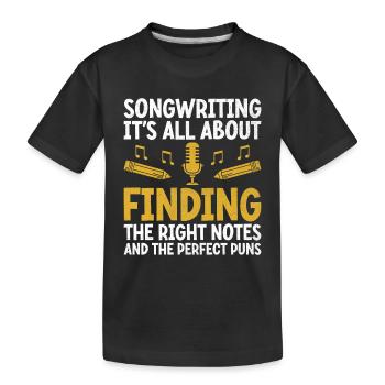 Musicien Auteur-compositeur Chanteur Musicien Musique Musique Pr - T-shirt bio Premium Enfant - noir - Devant