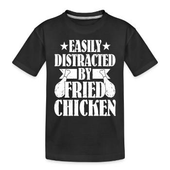 Easily Disreacted By Fried Chicken Fry Fast Food - Kids' Premium Organic T-Shirt - black - Front