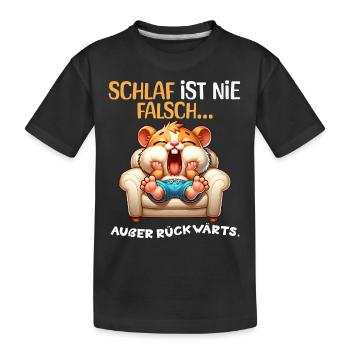 Bin Müde Faul Lustige Schlafanzug Morgenmuffel - Kinder Premium Bio T-Shirt - Schwarz - Vorne