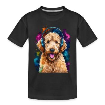 Goldendoodle Casque Chien Animal Design Imprimer - T-shirt bio Premium Enfant - noir - Devant