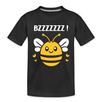 Biene - Kinder Premium Bio T-Shirt - Schwarz - Vorne