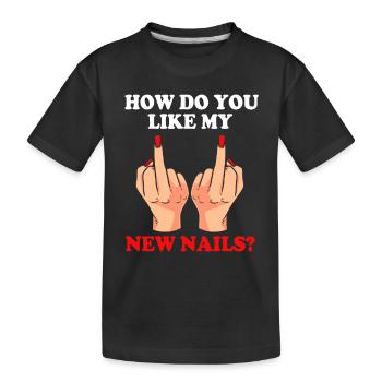 Nail Designer Nail Cosmetics Beautician - Kids' Premium Organic T-Shirt - black - Front