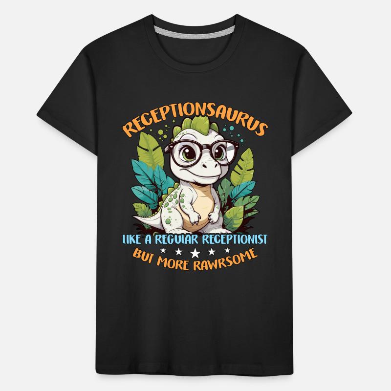 Réceptionniste Receptionsaurus comme un employé de bureau T-shirt bio Premium Enfant