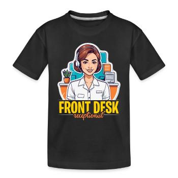 Réceptionniste Réceptionniste Réceptionniste Employé de bureau - T-shirt bio Premium Enfant - noir - Devant
