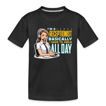 Je suis réceptionniste en gros, j’ai des services administratifs - T-shirt bio Premium Enfant - noir - Devant