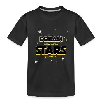 Rêver au-delà des étoiles - T-shirt bio Premium Enfant - noir - Devant