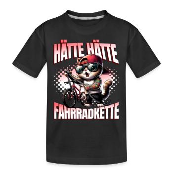 Lustiges Radfahrer - Hätte Hätte Fahrradkette - Kinder Premium Bio T-Shirt - Schwarz - Vorne