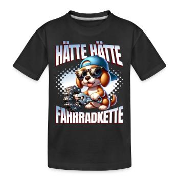 Lustiges Radfahrer - Hätte Hätte Fahrradkette - Kinder Premium Bio T-Shirt - Schwarz - Vorne
