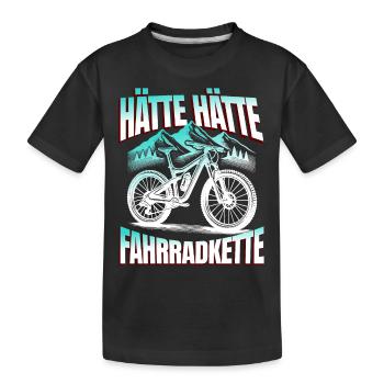 Lustiges Radfahrer - Hätte Hätte Fahrradkette - Kinder Premium Bio T-Shirt - Schwarz - Vorne