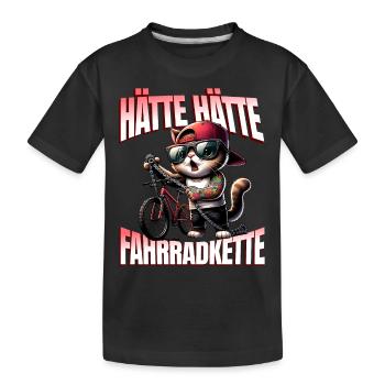 Lustiges Radfahrer - Hätte Hätte Fahrradkette - Kinder Premium Bio T-Shirt - Schwarz - Vorne