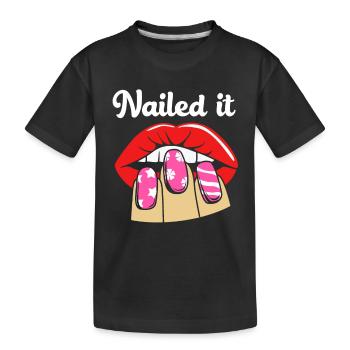 Nail Designer Nail Cosmetics Beautician - Kids' Premium Organic T-Shirt - black - Front