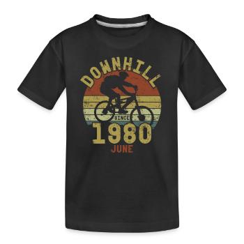 Anniversaire Vélo de descente Juin 1980 - T-shirt bio Premium Enfant - noir - Devant