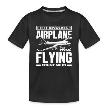 Pilot Flugzeuge Fliegen Piloten - Kinder Premium Bio T-Shirt - Schwarz - Vorne