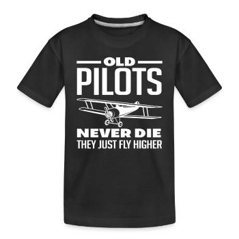 Pilote Les vieux pilotes ne meurent pas - T-shirt bio Premium Enfant - noir - Devant