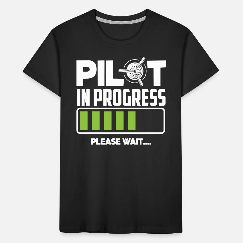 Pilot in Training Bitte Warten Kinder Premium Bio T-Shirt