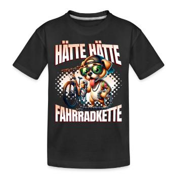 Lustiges Radfahrer - Hätte Hätte Fahrradkette - Kinder Premium Bio T-Shirt - Schwarz - Vorne
