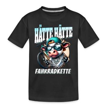 Lustiges Radfahrer - Hätte Hätte Fahrradkette - Kinder Premium Bio T-Shirt - Schwarz - Vorne